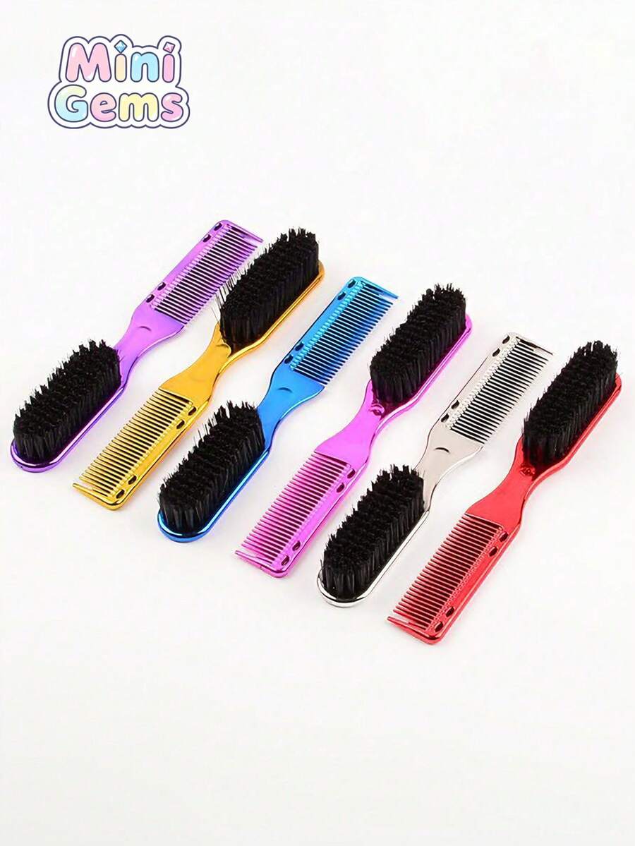 1pc Oil Head Texture Comb, Hair Styling Brush, Hair Cutting And Cleaning Brush - Multicolor - View 1