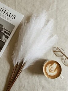 20pcs - Artificial Reeds, 55cm/21.65 Inches Tall, Faux Reed Branches And Plants, Suitable For Inserting Into Floor Vases To Create Boho-Style Home And Kitchen Decor, Also Applicable For Room, Wedding, Party Decoration (White). In Addition, The Artificial Plants Can Also Be Used For Room, Desk, Garden Decoration, And Are An Ideal Choice For Valentine's Day, Birthday And Other Holidays, Also Suitable For White Home Living Room Decor. - White - View 8