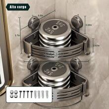 Esquinero para Baño Regadera Ventosa Repisas Sin Taladro Organizador de Regadera Metal de Aluminio Porta Shampoo Antióxido Estante Organizador Baño Gris Mueble para Regadera Tofaney - ventosa triangular 3nivels - Ver 2