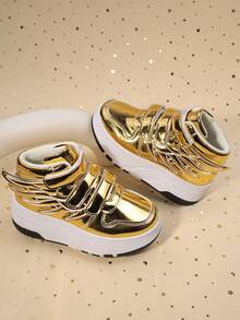 Children's 4-Wheel Roller Shoes, Detachable Roller Skates, Outdoor Sports Shoes, Unisex Casual Shoes - Gold - View 5