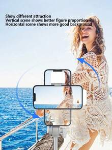 Bluetooth Selfie Stick Tripod With LED Fill Light & Remote, Extendable Phone Tripod Stand For Live Streaming, Vlog, Travel & Photography - White - View 5