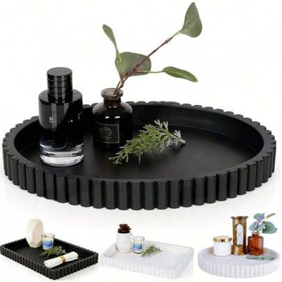 Round Decorative Tray, Suitable For Coffee Tables, Round Tray, Home Decor Tray, Coffee Table Decor, Tabletop Decorative Tray, Center Piece Tray, Ideal For Sunny Travels, Cool And Comfortable, Essential For Back To School Season, Jewelry Tray Storage, Makeup Room Decor, Room Decor