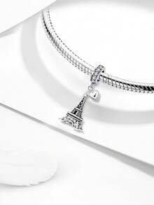 1pc Pyramid Shaped Beads, Suitable For Bracelets, Necklaces, Bracelets, Can Be Used For DIY Jewelry Making, Great Gift For Women And Girls - Eiffel Tower - View 3