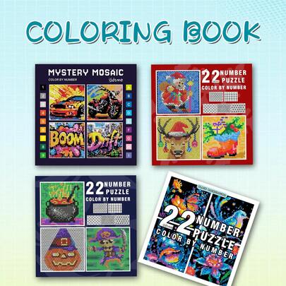 GDTME A Mosaic Coloring Book: Relieve Stress And Relax Your Body And Mind, Suitable For Valentine's Day, New Year, Birthdays, Back-To-School Season, Ramadan, And More. Can Be Gifted To Family, Friends, Loved Ones, And Teenagers. The Book Features A Pearlescent Cover And Thick Pages, Measuring 7.9 X 7.9 Inches.