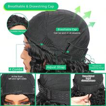 14-Inch Half Wig, Synthetic Fiber, 3-In-1 Curly Half Wig, With Adjustable Drawstring, Seamless Flip Edge, Suitable For Beginners, Wavy Hairstyle. - Multicolor - View 2