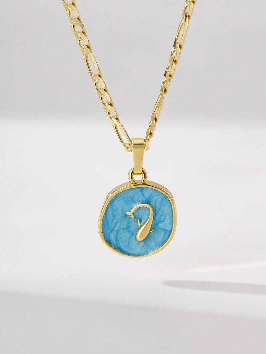 1pc Limited Edition Classic European Style Copper Mermaid Pendant Necklace, Suitable As Gift For Christmas, Thanksgiving, Halloween, Mother's Day, Valentine's Day, Friends, Communion, Daily Wear And Prayer - Yellow Gold - View 1