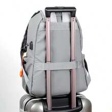 1pc Large Capacity Solid Color Business Waterproof USB Backpack, Student Backpack - Multicolor - View 10