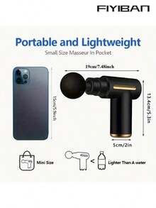 LED显示屏迷你筋膜枪 - 持久耐用，6档振动速度，完美适用于健身房、瑜伽、普拉提和家庭锻炼 - 液晶 - 查看 3