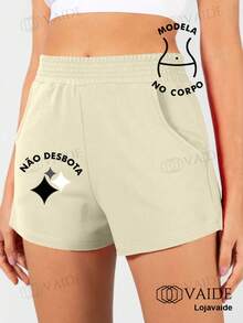 Women's Basic Plain Loose Comfortable Beachwear Summer Sporty Shorts - Mustard Yellow - View 7
