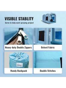 Inflatable Paint Booth 13x10x9ft Inflatable Spray Booth 900W High Powerful Blowers Spray Booth Tent Car Paint Tent Air Filter System For Car Parking Tent Workstation Motorcycle Garage - Blue - View 6