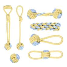 7 piezas Juguetes de correa para perros, juguetes masticables duraderos para juego interactivo con perros medianos y pequeños, ayuda a limpiar los dientes, aliviar el aburrimiento, juego de tirar, masticado poderoso, juguetes dentales de cuerda de algodón para cachorros - Multicolor - Ver 11