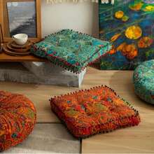 Bohemian Style Throw Pillow, Thick Floor Mat, Slouchy Pillow, Cushion, Square Chair Pad, Super Soft Home Cushion, Moroccan Style Cushion, Window Seat Cushion, Tatami Mat Cushion - Exquisite And Comfortable Home Seating Solution With Artistic Flair - Multicolor - View 6