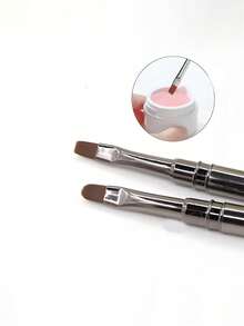 2 Pieces Of Gel Are Used To Build Nail Polish Brushes And Gel Nail Polish Brushes - Chocolate Brown - View 3
