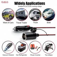 12/24V 14AWG Heavy Duty Vehicle Plug Extension Cable With 15A Fuse And LED Indicator Light, Female To Male - 3m - View 5