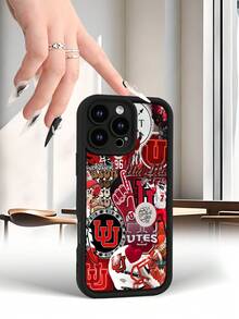 Selected Fashionable Utah University Ute Team Pattern Printed Products, Complete Set Of Mixed Color Phone Cases, Applicable Models I7PROMAX/I7 AR/15ProMaX/16PROMAX/GalaxyS22/23/S24/S23Plus/S24-Utra It Is A Daily Commuting Essential, Suitable As A Mother's Day Gift, Independence Day Gift, Valentine's Day Gift, Or Birthday Gift For Family And Friends - 黑色 - 查看 9