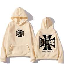 West Coast Choppers Hoodie For Men And Women, Oversized Fashion Top, Hip-Hop Clothing, Fleece Long-Sleeve Sweatshirt Hoodie - 黑色 - 查看 6