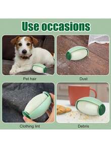 1 Piece Reusable, Washable Lint Roller - Strong Adhesive For Removing Lint And Dust From Pet Hair, Clothes, Furniture, Fabrics. (Green White) - Friendly Choice - Multicolor - View 7