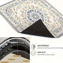 1件波西米亚风图案家电垫，硅胶材质，适用于洗衣机、烘干机顶部，防滑，适用于洗衣房、浴室、家居装饰 - 彩色 - 查看 8