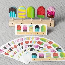 儿童木制棒棒糖和冰棍棒玩具，互动游戏，培养逻辑思维，父母送给孩子的礼物 - 彩色 - 查看 4