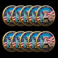 镀金美国自由钟纪念币 1776-2026 250周年纪念收藏币 - 彩色 - 查看 8