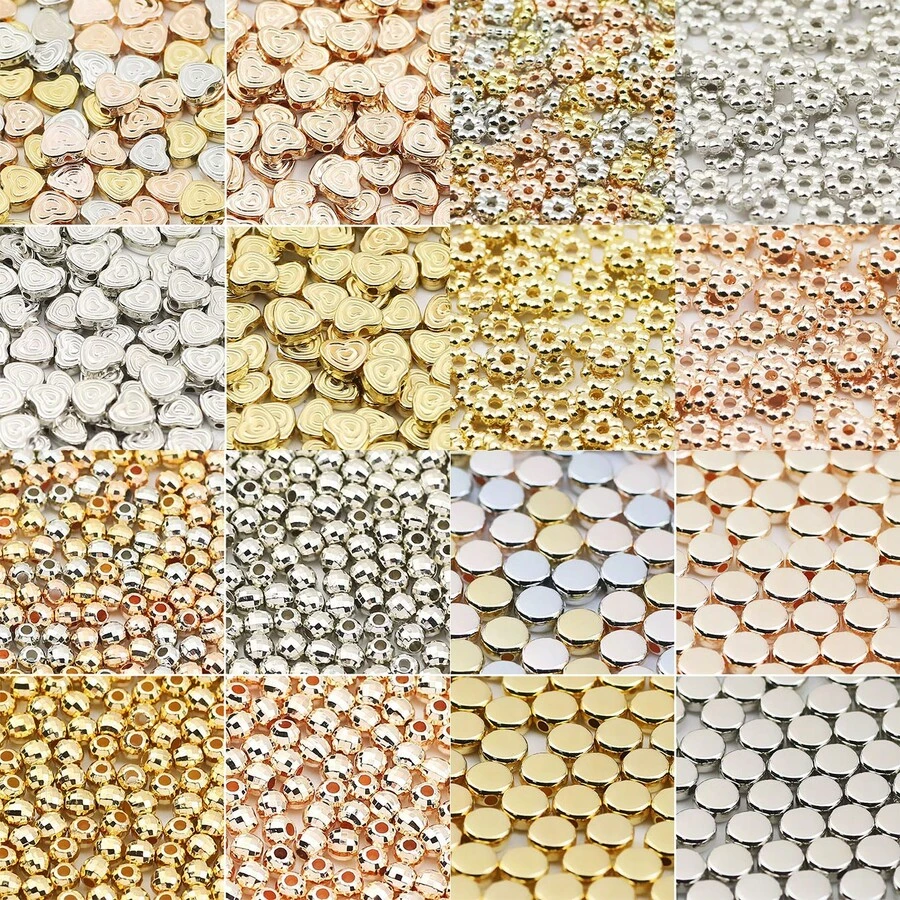 100颗电镀CCB多色隔珠，珠宝制作DIY项链手链耳环配件