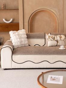 1件加厚绒面沙发套，提花秋冬沙发垫，保暖柔软，宠物友好，防污防刮，四季皆宜，适用于客厅、卧室、户外，适合1/2/3/4人沙发 - 卡其色 - 查看 6