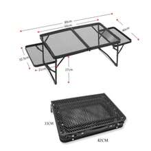 CYPNOKASIS Mesa de CampingPlegables con 2 Alerones Alturas Ajustables Mesa Campamento Ligera Portátil de Aluminio para Acampar Picnic Playa BarbacoaFashion - 219302756 - Ver 4