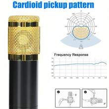 播客设备套装，包含一体式音频接口、实时声卡和BM800电容麦克风，适用于播客录制、广播、直播等场景。内置1200mAh可充电电池，兼容和安卓手机，是冬季假期、音频/视频录制、采访、游戏和直播的理想之选。迷你麦克风，满足您假期音频录制、视频录制、采访、游戏直播等各种需求。 - 黑色 - 查看 7