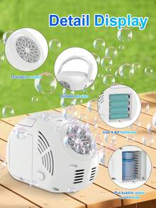 便携式手持泡泡机，全自动泡泡机，户外泡泡道具，可用作派对和聚会的泡泡玩具（不含电池和泡泡水）