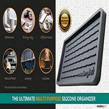 Kitchen And Bath Sink Organizer - Multi-Use Silicone Tray For Soap Cleaning Brush Scouring Pad - Non-Slip Heat Resistance Dishwasher  Gray - như hình ảnh - Xem 6