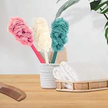 Back Scrubber For Shower Loofah On A Stick As Shower Brush Exfoliating Body With Long Handle Loofah Sponge Mens Loofah Bathing Accessories For Women 2Pack Blue (2Pack Blue) - Pink White and Green - View 6