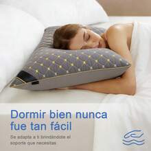 Bordado premium Almohadas de microfibra suave y soportes 60cm*40cm 1/2pz para dormitorio en cama y la sala de estar en sofá - Gris - Ver 6