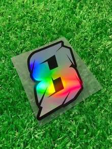 1pc Cool Laser Effect 0-9 Number Motorcycle Sticker, Suitable For Body, Fuel Tank, Side Panel, Trunk, Helmet, Etc. Racing Style Decor, Waterproof & Durable Material, Car Body Scratch Protection Sticker, Recommended For Metal And Glass Surfaces. - Multicolor - View 19
