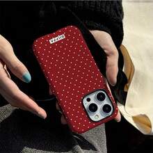 GIIPPA Matte Red Polka Dot Pattern 2-In-1 Phone Case, Compatible With IPhone 17, 16, 15, 14, 13, 12, 11, Pro Max And Air - Red - View 3