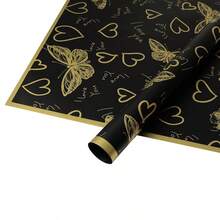 20张花卉包装纸，礼品包装纸，心形印花包装纸，韩式花束包装纸丝带，DIY手工礼品包装装饰花卉材料，包装纸，薄纱纸，花束用品，紫色薄纱纸，适用于礼品袋和包装，情人节，多色礼品包装纸，情人节礼品包装纸，生日艺术纸工艺品。