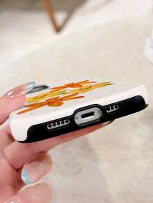 1件装水彩百合花波点图案亮面二合一硬壳手机壳，适用于三星/11/12/13/14/15/16/17 Pro Max - 彩色 - 查看 5