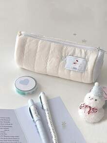 1个圣诞雪人/小狗笔袋 大容量可爱文具袋 毛绒高档小众铅笔盒 文具盒 - 彩色 - 查看 12