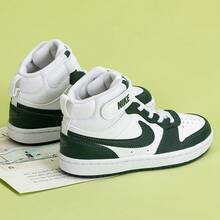 Nike Children's COURT BOROUGH Mid-Top Sneakers, Casual Shoes, Skate Shoes - White/Green - View 6