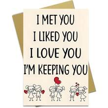 1 Thiệp chúc mừng Ngày Valentine hài hước "Anh yêu em" kèm phong bì, món quà lý tưởng cho bạn gái, bạn trai, các cặp đôi, vợ chồng, đối tác kinh doanh vào Ngày Valentine, kỷ niệm ngày cưới. - Nhiều màu - Xem 6