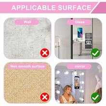 Silicone Suction Cup Phone Holder, Double-Sided Suction Cup, Multi-Functional Adhesive Back, Anti-Slip Hands-Free, Suitable For Shower Mirror, Car Selfie And Video Shooting, Compatible With IPhone, Android Phones, Birthday Gift, Phone Holder For Family And Friends, Phone Accessories - 彩色 - 查看 4