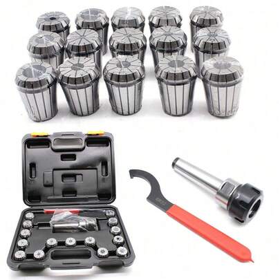 15pcs ER32 MT3 Precision CNC Milling Lathe Tool Holder Set - Heavy-Duty High-Grade Steel Collet Chuc