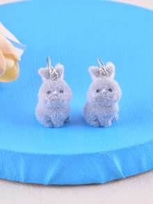 1 Pair Easter Bunny Plush Rabbit Animal Earrings, Party Jewelry Gift For Women - Easter Bunny - View 6