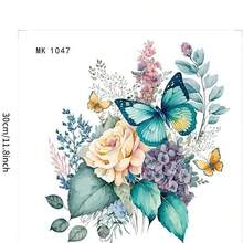 Calcomanías Decorativas para Tapa de Inodoro con Diseño de Peonías y Mariposas, 10.6 x 9.4 Pulgadas, Impermeables y Autoadhesivas, Fácil Aplicación y Remoción - como se muestra en la figura - Ver 2