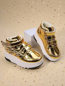 Children's 4-Wheel Roller Shoes, Detachable Roller Skates, Outdoor Sports Shoes, Unisex Casual Shoes - Gold - View 2