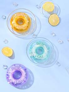 1卷趣味甜甜圈修正带，创意猫咪派对图案圆形修正带，学生文具用品