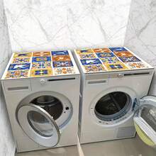 1pc Colorful Tile Pattern Design, Silica Gel Washing Machine Dryer Top Cover Pad, Anti-Slip, Suitable For Laundry Room, Bathroom, Home Decor - Multicolor - View 8