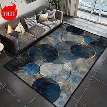 High-Grade Crystal Velvet Floor Mat (850g/㎡), A Fine Pattern Carpet Abstracting Various Blue Rendering Circle Patterns. Features Non-Slip And Wear-Resistant Backing, Not Easy To Fade And Easy To Clean. - Multicolor - View 15