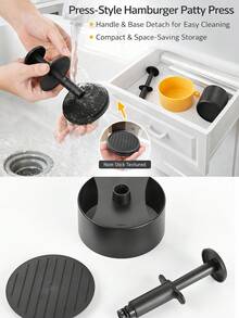 1pc 100pcs Plastic Round Burger Press, Suitable For Hamburgers, Homemade Patties, Non-Stick Kitchen Manual Meat Patty Maker, Grease Paper - Multicolor - View 6