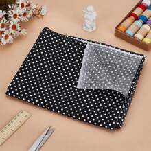 FINGERINSPIRE 109 Yards Black White Polka Dots Cotton Fabric 61 Inch Wide Dots Printed Craft Fabric For Sewing Rectangle Cotton Material With Polka Dot Pattern Clothes Craft Fabric By The Yard - trắng - Xem 5