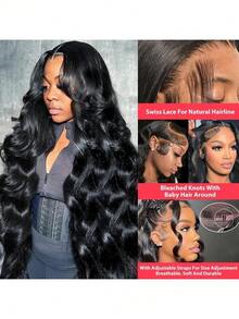 34 Inch Lace Front Wigs Human Hair Pre Plucked Body Wave Glueless Wigs Human Hair For Black Women Body Wave Lace Front Wigs 13x4 Human Hair Lace Front Wigs 200% Density Highlight 13x4 Human Hair Lace Front Wigs Natural Black - SNatural - 查看 6